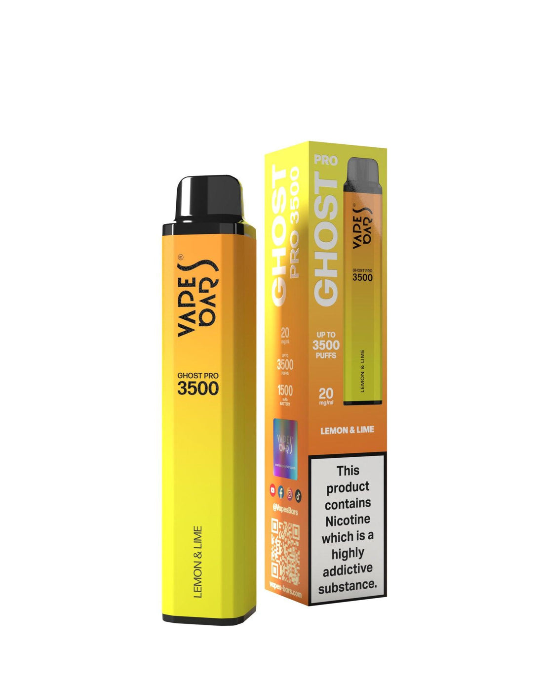 Ghost Pro 3500 Lemon & Lime 20MG - Vape Unit